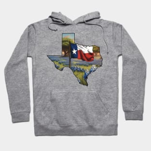 Texas flag and bluebonnets Hoodie